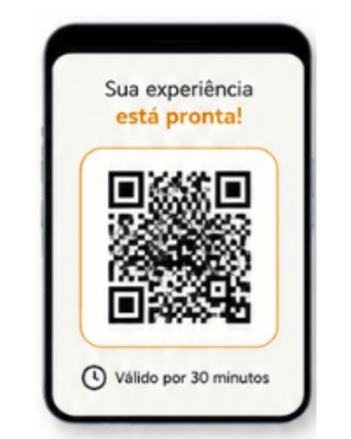 QR Code pronto para resgate no celular